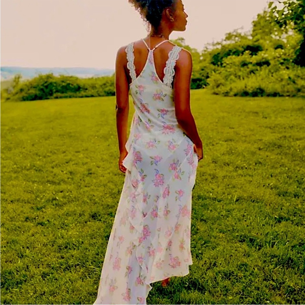 Free People stop and stare floral maxi sheer dress size xs nwot - Picture 4 of 10